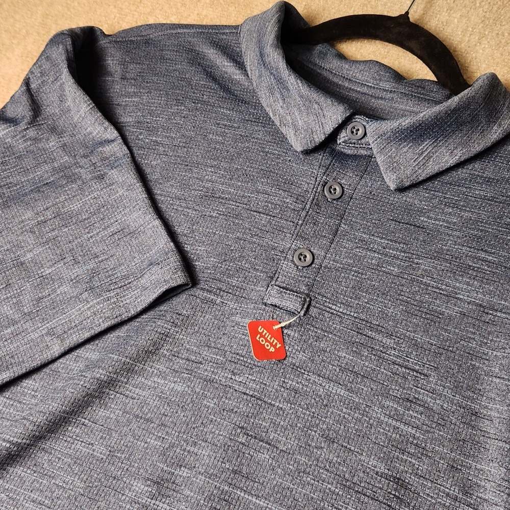 BCG Golf Polo Shirt Mens XL Blue NWT Space Dye Utility Loop Short Sleeve